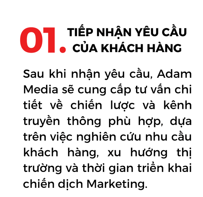 Adam Media sẽ cung cấp tư vấn chi tiết về chiến lược và kênh truyền thông phù hợp